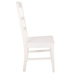 Svetlana Ladder Back Side Chair With Warm Wood Finish, Solid Wood Frame, Comfortable Contoured Seat
