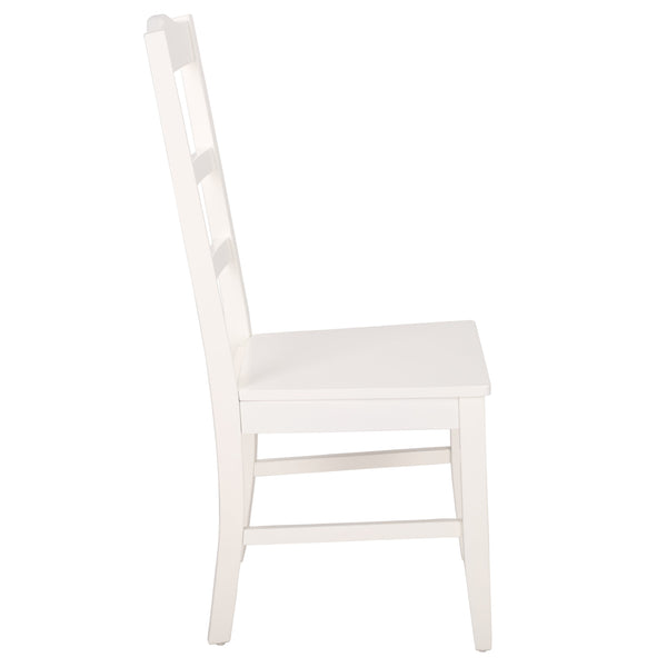 Svetlana Ladder Back Side Chair With Warm Wood Finish, Solid Wood Frame, Comfortable Contoured Seat