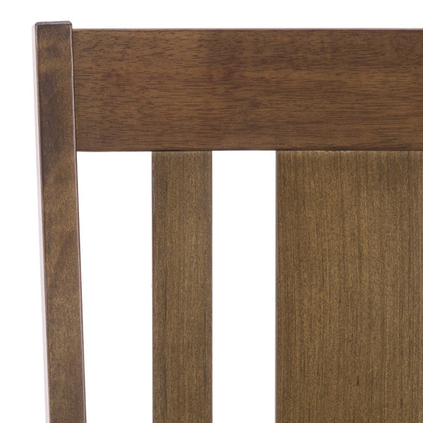Roswitha Slat Back Side Chair With Solid Wood Frame, Contoured Seat & Warm Stain For Dining Comfort