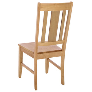 Roswitha Slat Back Side Chair With Solid Wood Frame, Contoured Seat & Warm Stain For Dining Comfort