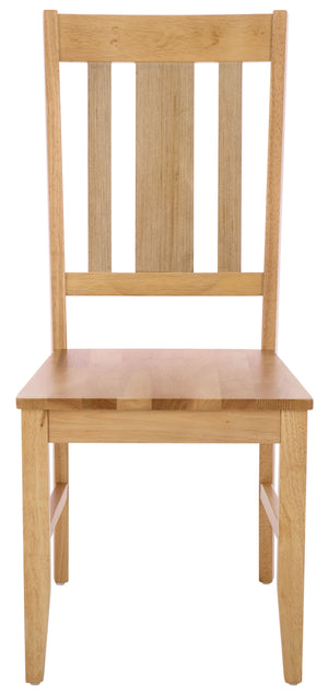 Roswitha Slat Back Side Chair With Solid Wood Frame, Contoured Seat & Warm Stain For Dining Comfort