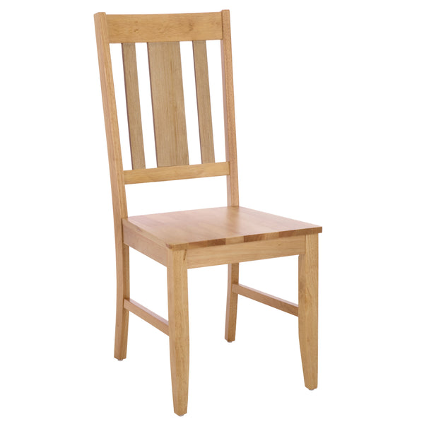 Roswitha Slat Back Side Chair With Solid Wood Frame, Contoured Seat & Warm Stain For Dining Comfort