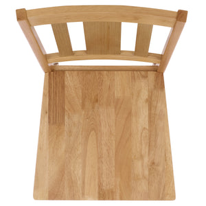 Roswitha Slat Back Side Chair With Solid Wood Frame, Contoured Seat & Warm Stain For Dining Comfort