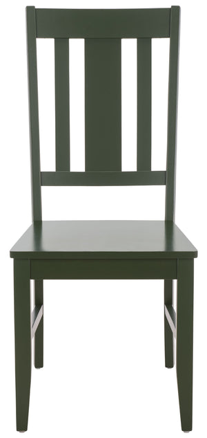 Roswitha Slat Back Side Chair With Solid Wood Frame, Contoured Seat & Warm Stain For Dining Comfort
