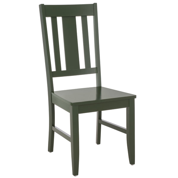 Roswitha Slat Back Side Chair With Solid Wood Frame, Contoured Seat & Warm Stain For Dining Comfort