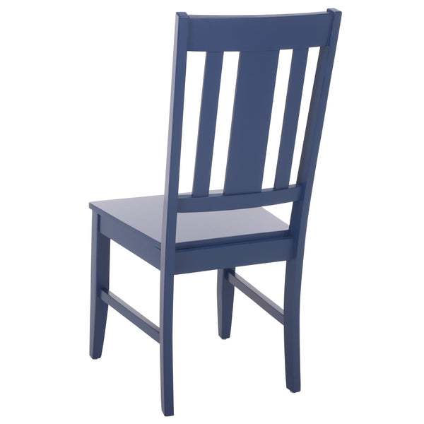Roswitha Slat Back Side Chair With Solid Wood Frame, Contoured Seat & Warm Stain For Dining Comfort