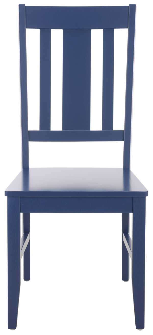 Roswitha Slat Back Side Chair With Solid Wood Frame, Contoured Seat & Warm Stain For Dining Comfort