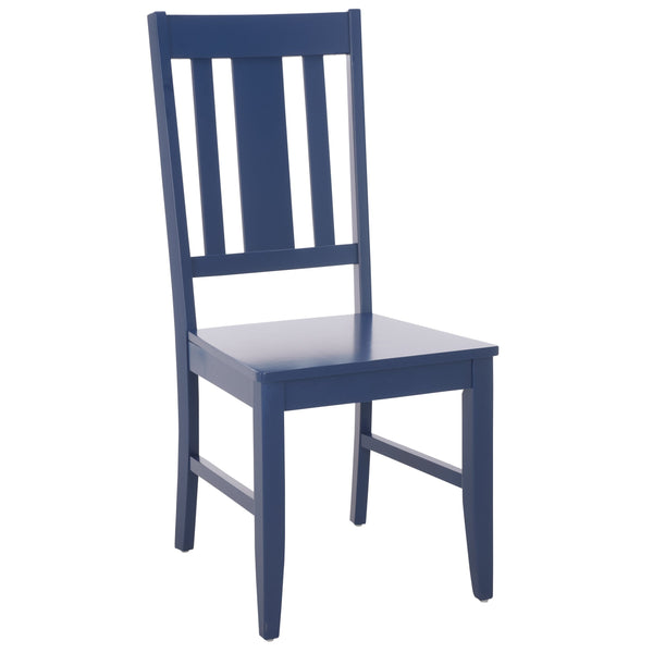 Roswitha Slat Back Side Chair With Solid Wood Frame, Contoured Seat & Warm Stain For Dining Comfort