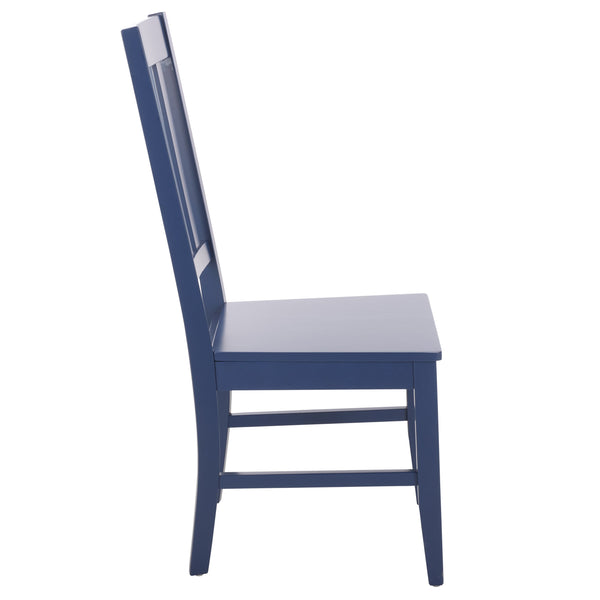 Roswitha Slat Back Side Chair With Solid Wood Frame, Contoured Seat & Warm Stain For Dining Comfort