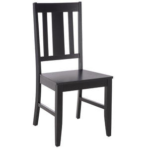 Roswitha Slat Back Side Chair With Solid Wood Frame, Contoured Seat & Warm Stain For Dining Comfort