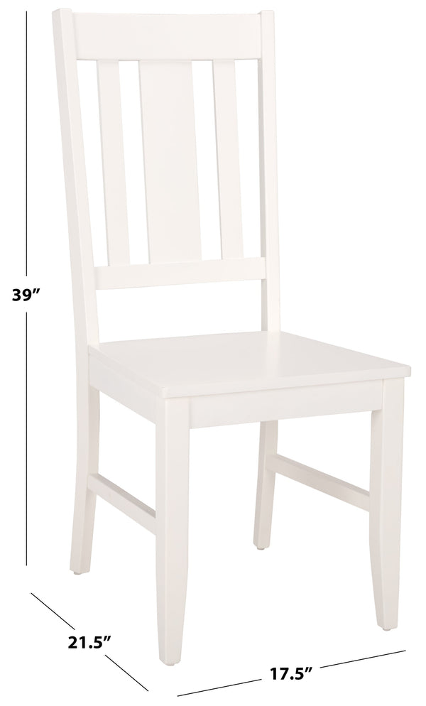 Roswitha Slat Back Side Chair With Solid Wood Frame, Contoured Seat & Warm Stain For Dining Comfort