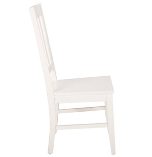 Roswitha Slat Back Side Chair With Solid Wood Frame, Contoured Seat & Warm Stain For Dining Comfort