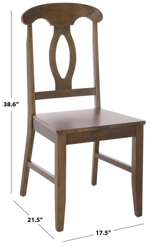 Hannelore Scandinavian Side Chair With Warm Wood Grain Finish, Solid Frame, Comfortable Contoured Seat