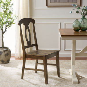 Hannelore Scandinavian Side Chair With Warm Wood Grain Finish, Solid Frame, Comfortable Contoured Seat