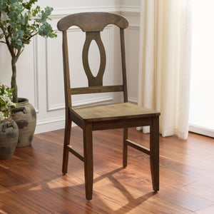 Hannelore Scandinavian Side Chair With Warm Wood Grain Finish, Solid Frame, Comfortable Contoured Seat