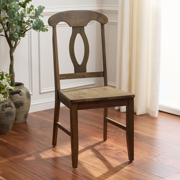 Hannelore Scandinavian Side Chair With Warm Wood Grain Finish, Solid Frame, Comfortable Contoured Seat