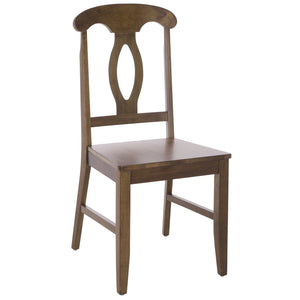 Hannelore Scandinavian Side Chair With Warm Wood Grain Finish, Solid Frame, Comfortable Contoured Seat