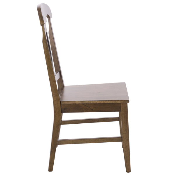 Hannelore Scandinavian Side Chair With Warm Wood Grain Finish, Solid Frame, Comfortable Contoured Seat