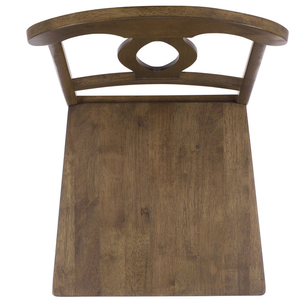 Hannelore Scandinavian Side Chair With Warm Wood Grain Finish, Solid Frame, Comfortable Contoured Seat