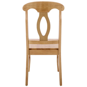 Hannelore Scandinavian Side Chair With Warm Wood Grain Finish, Solid Frame, Comfortable Contoured Seat