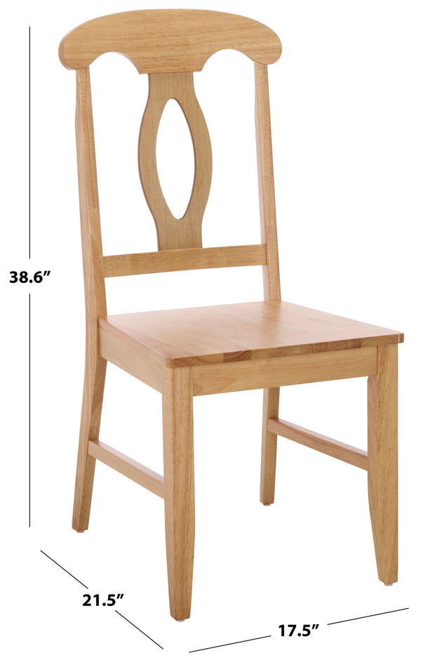 Hannelore Scandinavian Side Chair With Warm Wood Grain Finish, Solid Frame, Comfortable Contoured Seat