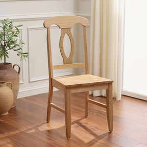 Hannelore Scandinavian Side Chair With Warm Wood Grain Finish, Solid Frame, Comfortable Contoured Seat
