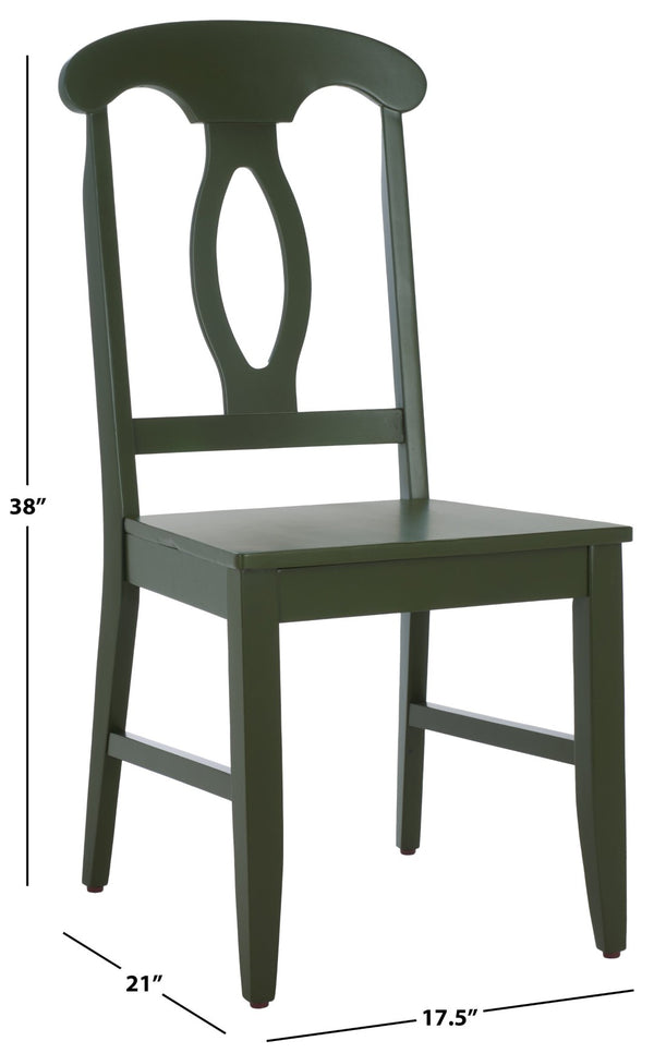 Safavieh Lieselotte Side Chair - Timeless Elegance With Solid Rubberwood, Ideal For Dining & Accent Spaces Dark Green DCH6906C
