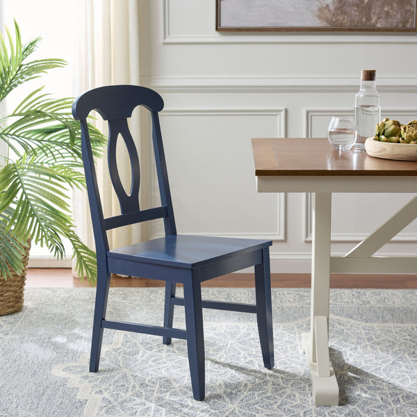 Hannelore Scandinavian Side Chair With Warm Wood Grain Finish, Solid Frame, Comfortable Contoured Seat