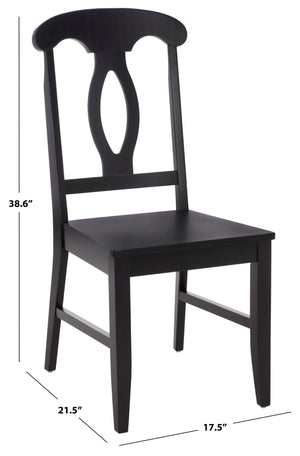 Hannelore Scandinavian Side Chair With Warm Wood Grain Finish, Solid Frame, Comfortable Contoured Seat