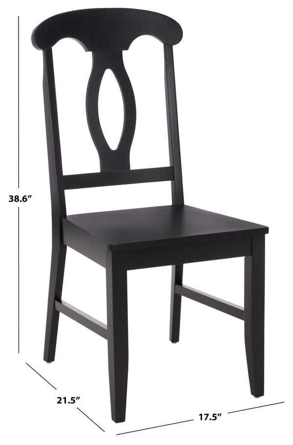 Hannelore Scandinavian Side Chair With Warm Wood Grain Finish, Solid Frame, Comfortable Contoured Seat