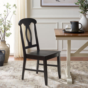 Hannelore Scandinavian Side Chair With Warm Wood Grain Finish, Solid Frame, Comfortable Contoured Seat