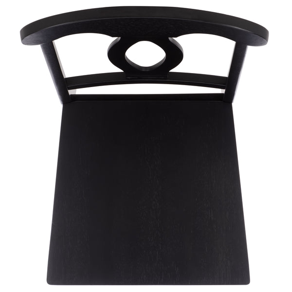 Hannelore Scandinavian Side Chair With Warm Wood Grain Finish, Solid Frame, Comfortable Contoured Seat
