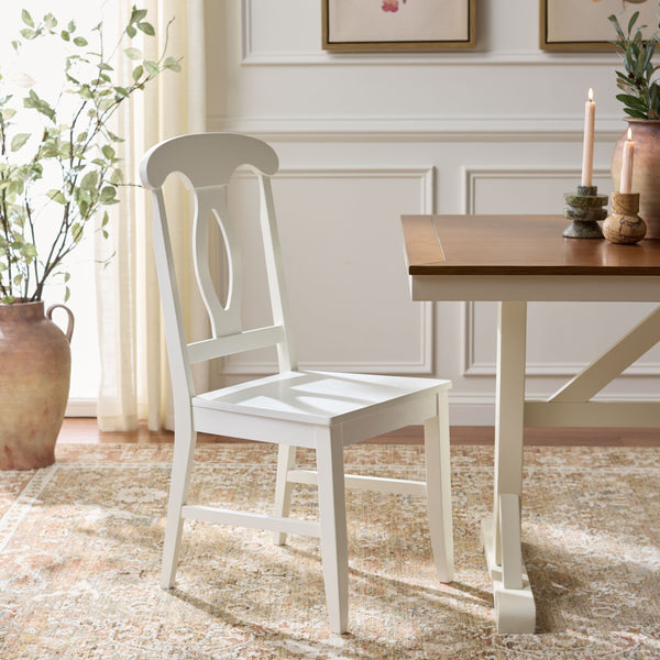 Hannelore Scandinavian Side Chair With Warm Wood Grain Finish, Solid Frame, Comfortable Contoured Seat