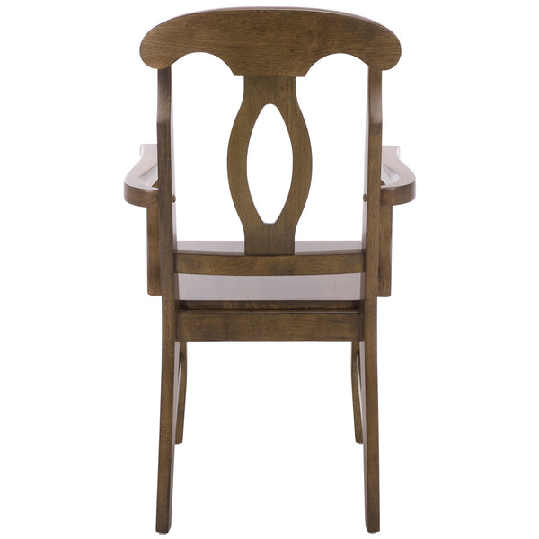 Hannelore Elegant Arm Chair With Solid Wood Frame, Curved Back & Integrated Arms For Comfort