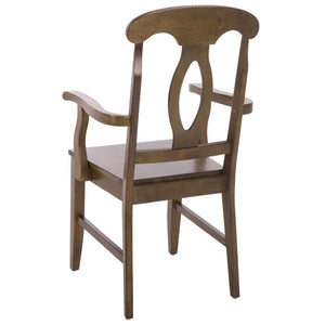 Hannelore Elegant Arm Chair With Solid Wood Frame, Curved Back & Integrated Arms For Comfort