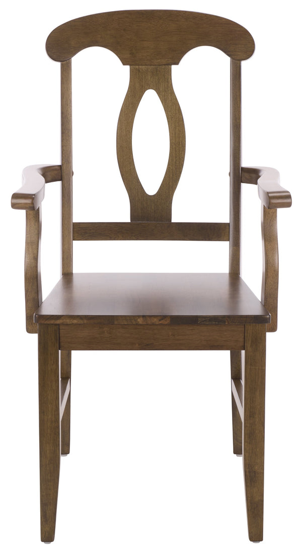 Hannelore Elegant Arm Chair With Solid Wood Frame, Curved Back & Integrated Arms For Comfort