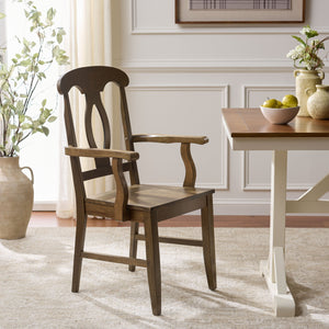 Hannelore Elegant Arm Chair With Solid Wood Frame, Curved Back & Integrated Arms For Comfort