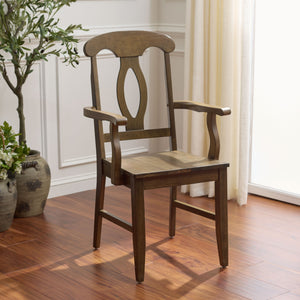 Hannelore Elegant Arm Chair With Solid Wood Frame, Curved Back & Integrated Arms For Comfort