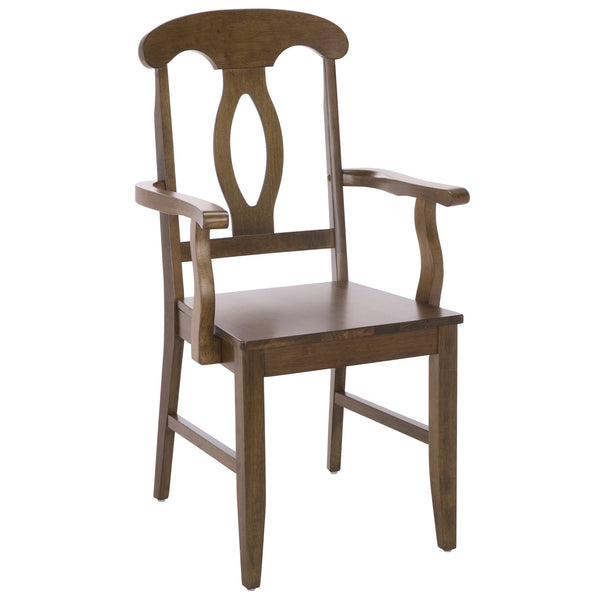 Hannelore Elegant Arm Chair With Solid Wood Frame, Curved Back & Integrated Arms For Comfort