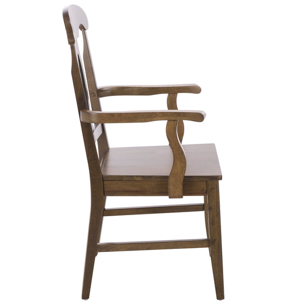 Hannelore Elegant Arm Chair With Solid Wood Frame, Curved Back & Integrated Arms For Comfort