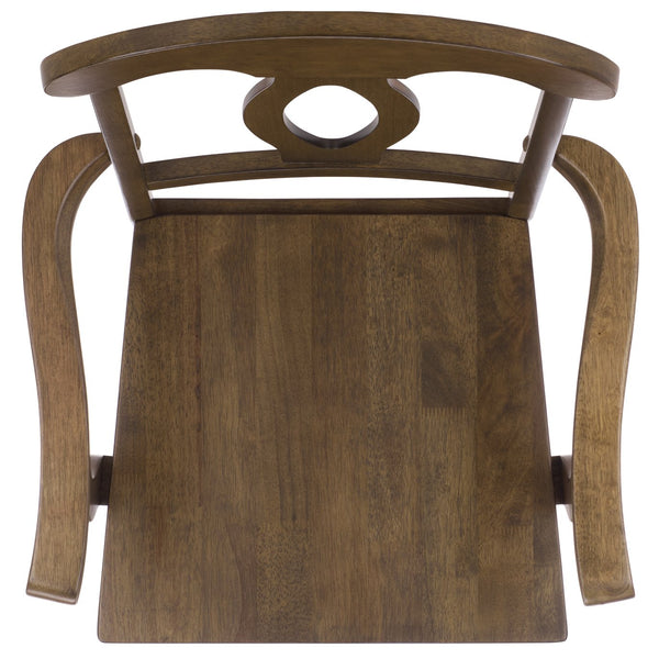 Hannelore Elegant Arm Chair With Solid Wood Frame, Curved Back & Integrated Arms For Comfort