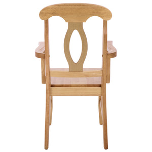 Hannelore Elegant Arm Chair With Solid Wood Frame, Curved Back & Integrated Arms For Comfort