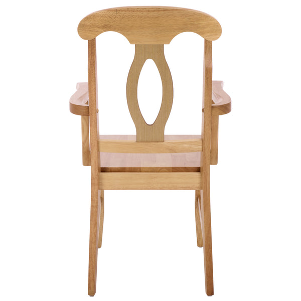 Hannelore Elegant Arm Chair With Solid Wood Frame, Curved Back & Integrated Arms For Comfort