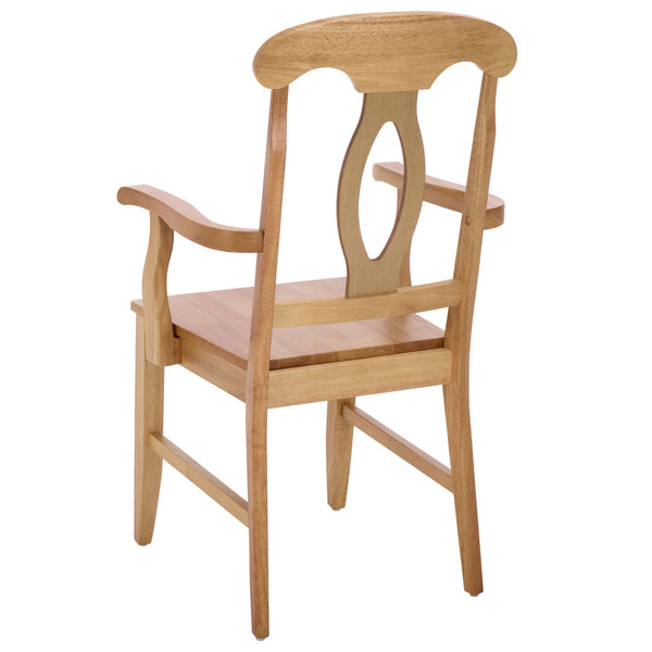 Hannelore Elegant Arm Chair With Solid Wood Frame, Curved Back & Integrated Arms For Comfort