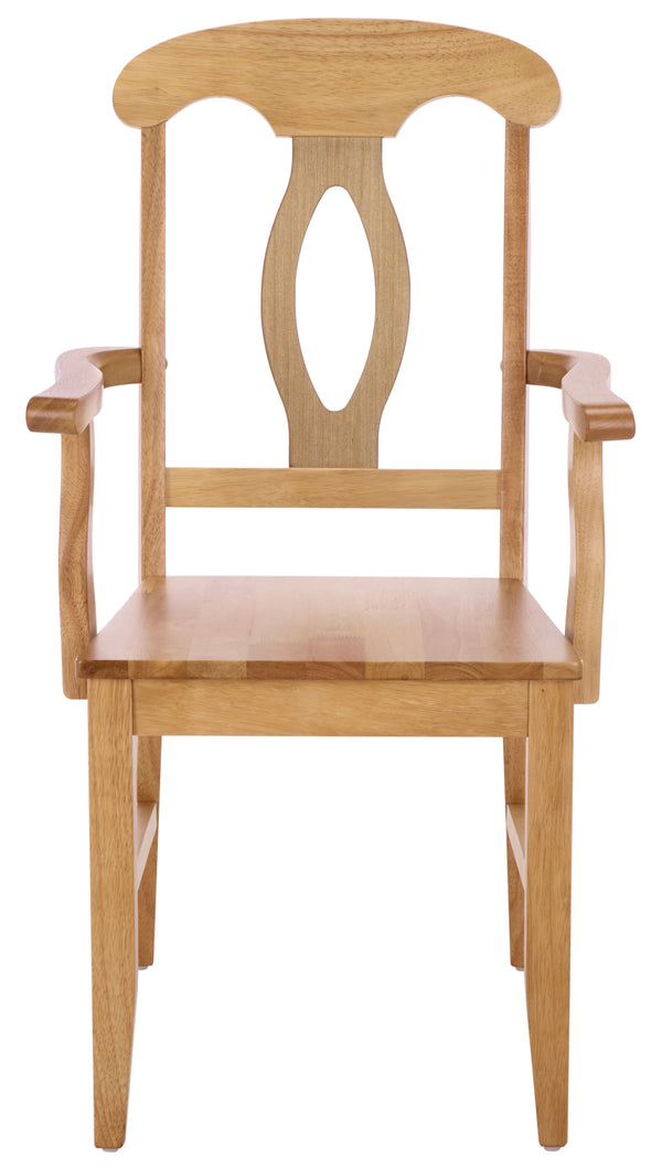 Hannelore Elegant Arm Chair With Solid Wood Frame, Curved Back & Integrated Arms For Comfort