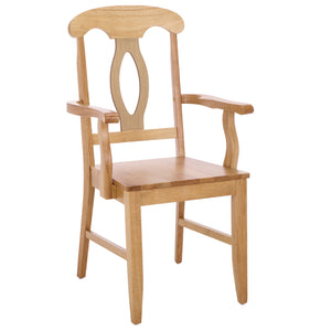Hannelore Elegant Arm Chair With Solid Wood Frame, Curved Back & Integrated Arms For Comfort