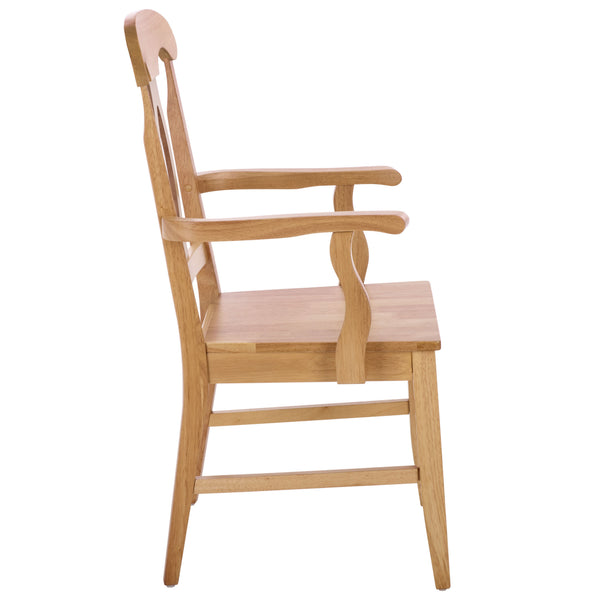 Hannelore Elegant Arm Chair With Solid Wood Frame, Curved Back & Integrated Arms For Comfort