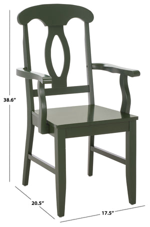 Hannelore Elegant Arm Chair With Solid Wood Frame, Curved Back & Integrated Arms For Comfort