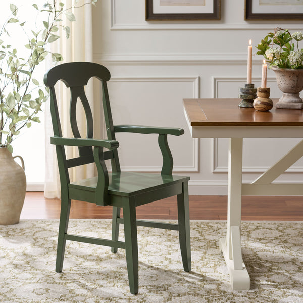 Hannelore Elegant Arm Chair With Solid Wood Frame, Curved Back & Integrated Arms For Comfort