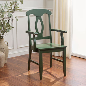 Hannelore Elegant Arm Chair With Solid Wood Frame, Curved Back & Integrated Arms For Comfort